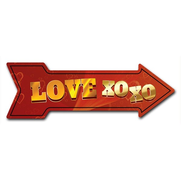 Signmission Love XO XO Arrow Decal Funny Home Decor 24in Wide D-A-8-999762 - main